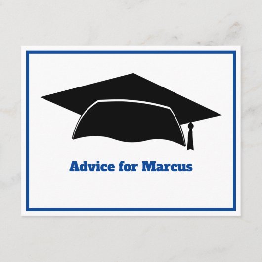 モダンアドバイスウィッシュパーティーブルー卒業 アドバイスカード (裏面)