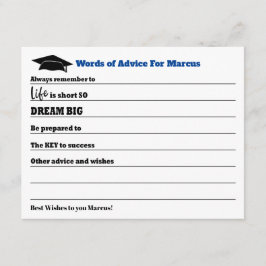 モダンアドバイスウィッシュパーティーブルー卒業 アドバイスカード