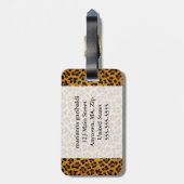 モダンアニマルプリントエレガントレオパール ラゲッジタグ (裏面縦)