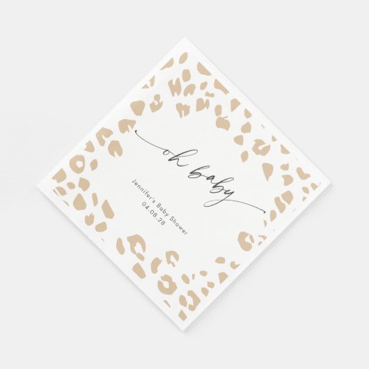 モダンアニマルプリントオベビーシャワー男女兼用 スタンダードランチョンナプキン (角)