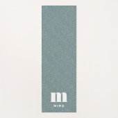 モダンアニマルプリントティール(緑がかった色)パーソナライズされた ヨガマット (正面)