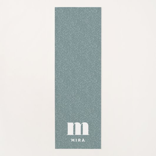 モダンアニマルプリントティール（緑がかった色）パーソナライズされた ヨガマット (正面)