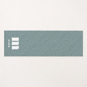 モダンアニマルプリントティール(緑がかった色)パーソナライズされた ヨガマット (正面(横))