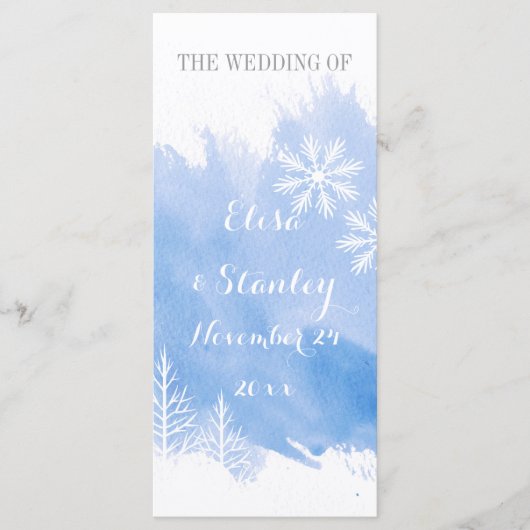 モダンアブストラウォーター・カラー・ブルー・ウェディングプログラム プログラム (正面)