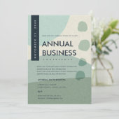 モダンアブストラクトアートアクアブルーカンファレンスイベント 招待状 (スタンド正面)