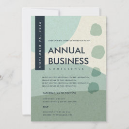 モダンアブストラクトアートアクアブルーカンファレンスイベント 招待状