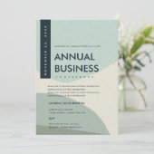 モダンアブストラクトアートアクアブルーカンファレンスイベント 招待状 (スタンド正面)