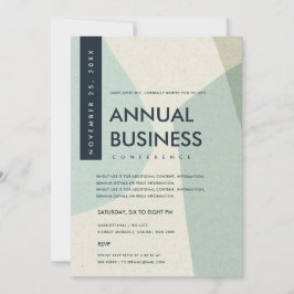 モダンアブストラクトアートアクアブルーカンファレンスイベント 招待状