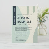 モダンアブストラクトアートアクアブルーカンファレンスイベント 招待状 (スタンド正面)