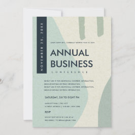 モダンアブストラクトアートアクアブルーカンファレンスイベント 招待状