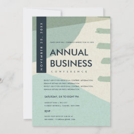 モダンアブストラクトアートアクアブルーカンファレンスイベント 招待状