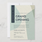 モダンアブストラクトアートアクアブルーグランドオープニングイベント 招待状 (正面)