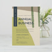 モダンアブストラクトアート ライムグリーン カンファレンス イベント 招待状 (スタンド正面)