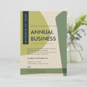 モダンアブストラクトアート ライムグリーン カンファレンス イベント 招待状 (スタンド正面)