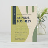 モダンアブストラクトアート ライムグリーン カンファレンス イベント 招待状 (スタンド正面)