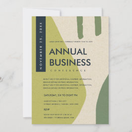モダンアブストラクトアート ライムグリーン カンファレンス イベント 招待状