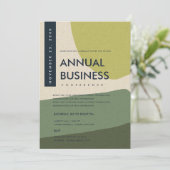 モダンアブストラクトアート ライムグリーン カンファレンス イベント 招待状 (スタンド正面)