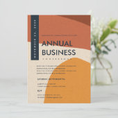 モダンアブストラクトアート ラストオレンジ カンファレンス イベント 招待状 (スタンド正面)