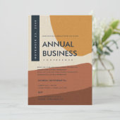 モダンアブストラクトアート ラストオレンジ カンファレンス イベント 招待状 (スタンド正面)