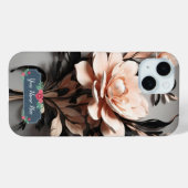 モダンアブストラクトアート 桃の花 Case-Mate iPhoneケース (裏面 (横))