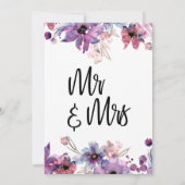 モダンアブストラクトウォーターカラーフローラルズ ウィーアーエローピング 招待状 (裏面)