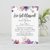 モダンアブストラクトウォーターカラーフローラルズ 私たち結婚しました! 招待状 (スタンド正面)