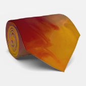 モダンアブストラクトウォーターカラー ラストオレンジ ネクタイ (ロール)