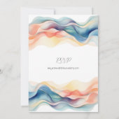 モダンアブストラクトカラーウェーブ結婚式 招待状 (裏面)