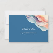 モダンアブストラクトカラーウェーブ、写真 セーブザデート (裏面)