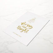 モダンアブストラクトクリスマスツリー | あなたのお写真を追加 箔シーズンカード (回転した状態)