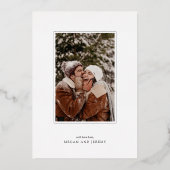 モダンアブストラクトクリスマスツリー | あなたのお写真を追加 箔シーズンカード (裏面)