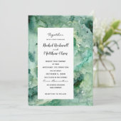 モダンアブストラクトグリーンの水彩ウェディング招待状 (スタンド正面)