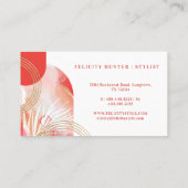 モダンアブストラクトゴールド、ピンク&レッドの水彩インク 名刺 (裏面)