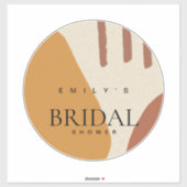 モダンアブストラクトテラコッタアーティスティックブライダルシャワー シール (シート)