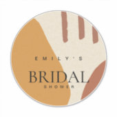 モダンアブストラクトテラコッタアーティスティックブライダルシャワー シール (正面)