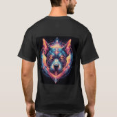 モダンアブストラクトデザインの犬 Tシャツ (裏面)