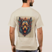 モダンアブストラクトデザインの犬 Tシャツ (裏面)