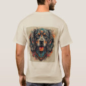 モダンアブストラクトデザインの犬 Tシャツ (裏面)