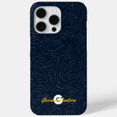 モダンアブストラクトネイビーパターンのモノグラム Case-Mate iPhoneケース (裏面)