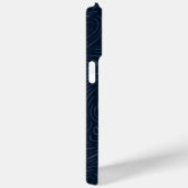 モダンアブストラクトネイビーパターンのモノグラム Case-Mate iPhoneケース (裏面 / 右)