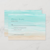モダンアブストラクトビーチウェディング出欠確認カード 出欠カード (正面/裏面)