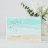 モダンアブストラクトビーチウェディング・ＲＳＶＰカード 出欠カード (スタンド正面)