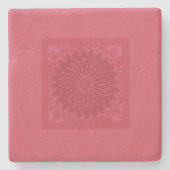 モダンアブストラクトピンクフラワーチック ストーンコースター (正面)