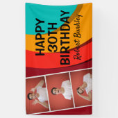 モダンアブストラクトフォトコラージュ | 誕生日 横断幕 (縦)