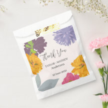 モダンアブストラクトフラワーの結婚式カップル名