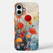 モダンアブストラクトフラワーズ 名前入り Case-Mate iPhoneケース (裏面)