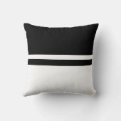 モダンアブストラクトブラック＆ホワイトスロー枕 クッション (裏面)