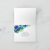 モダンアブストラクトブルー＆ターコイズの幻想的なアート サンキューカード (内部)