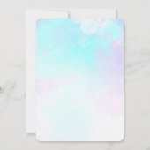 モダンアブストラクトブルー＆パープル水彩誕生日 招待状 (裏面)