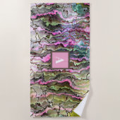 モダンアブストラクトモノグラムウェディングパーティーフェイバー ビーチタオル (正面)